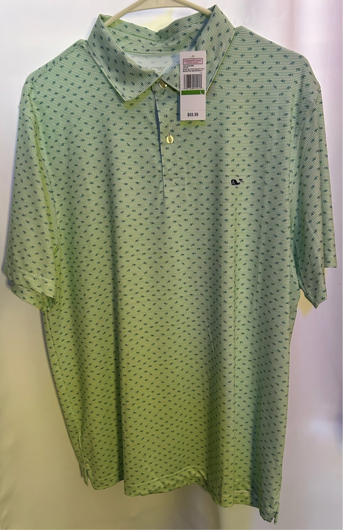 Vineyard Vines Microfish Performance Polo Large