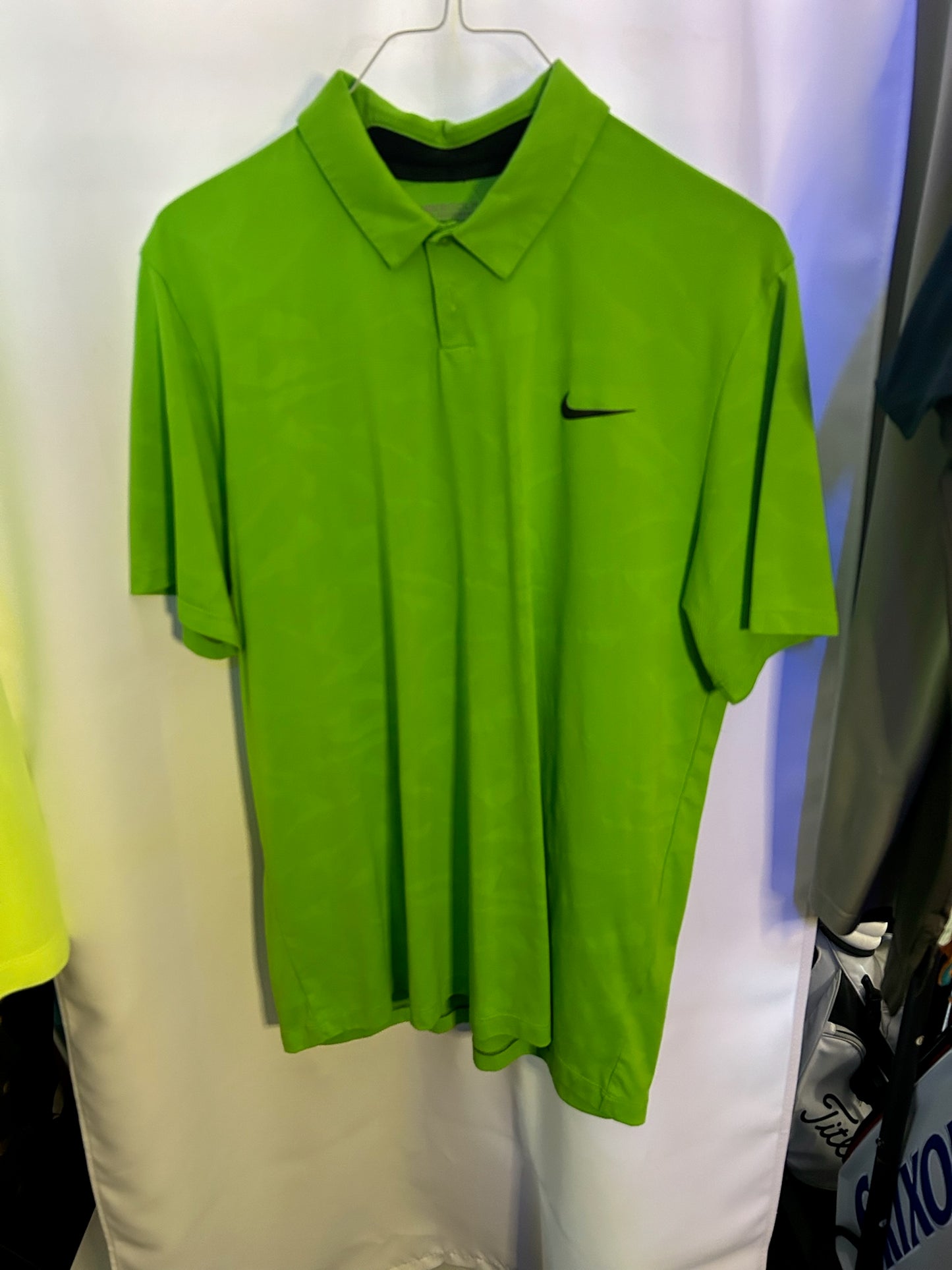 Nike Golf Dri-Fit Polo XL Green/Black Check