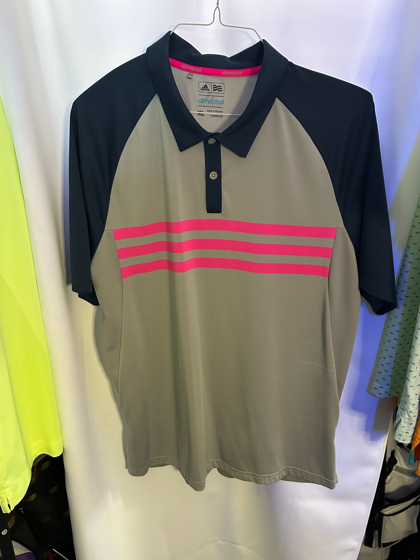 Adidas Climacool Polo XL Navy/Gray/Pink