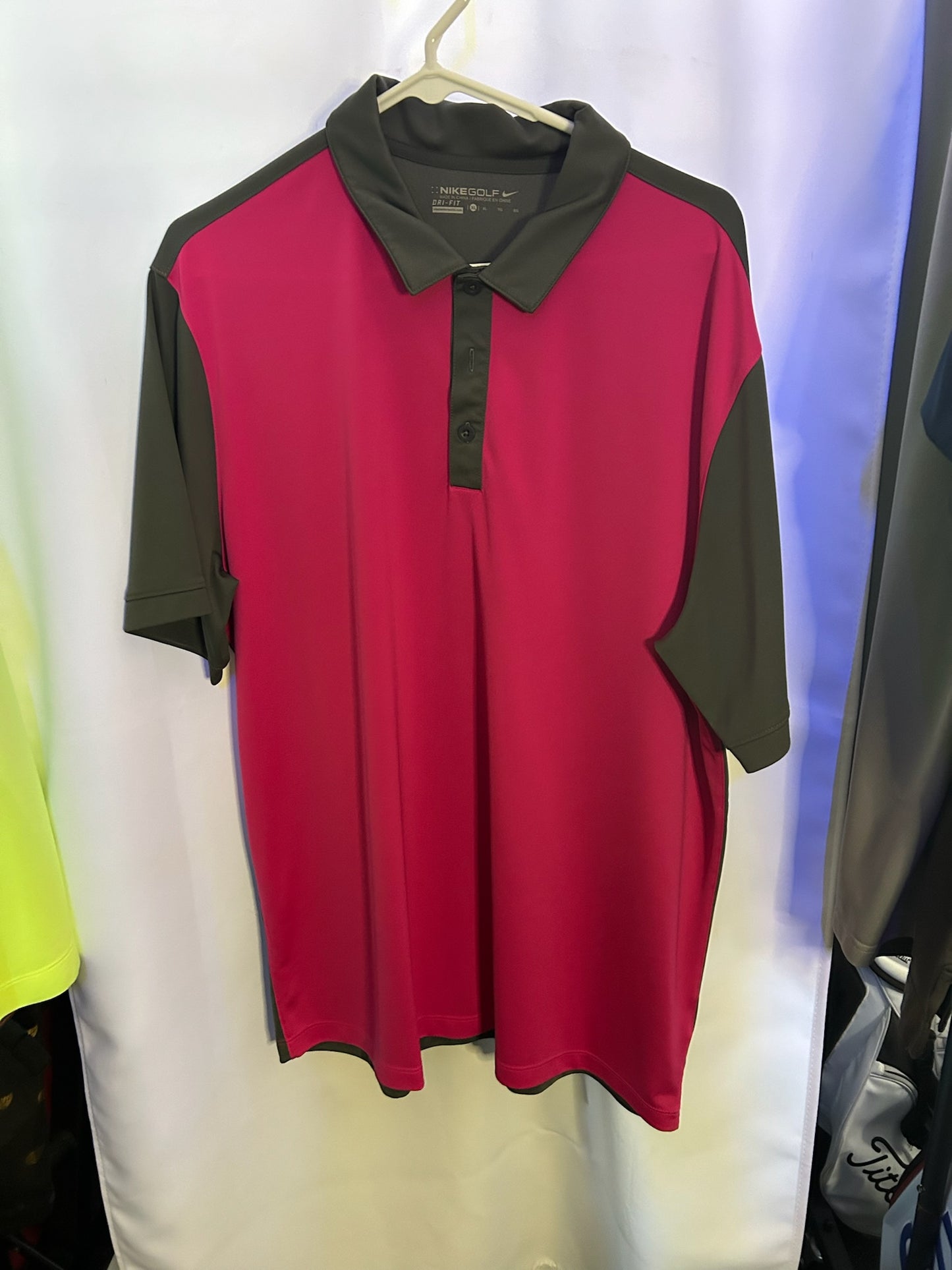 Nike Golf Dri-Fit Polo XL Pink/Gray
