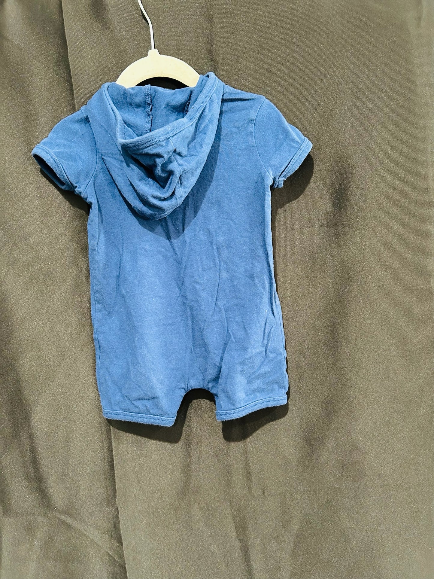 Lightning Bug Baby Short Sleeve Hooded Onesie, 6-9 months