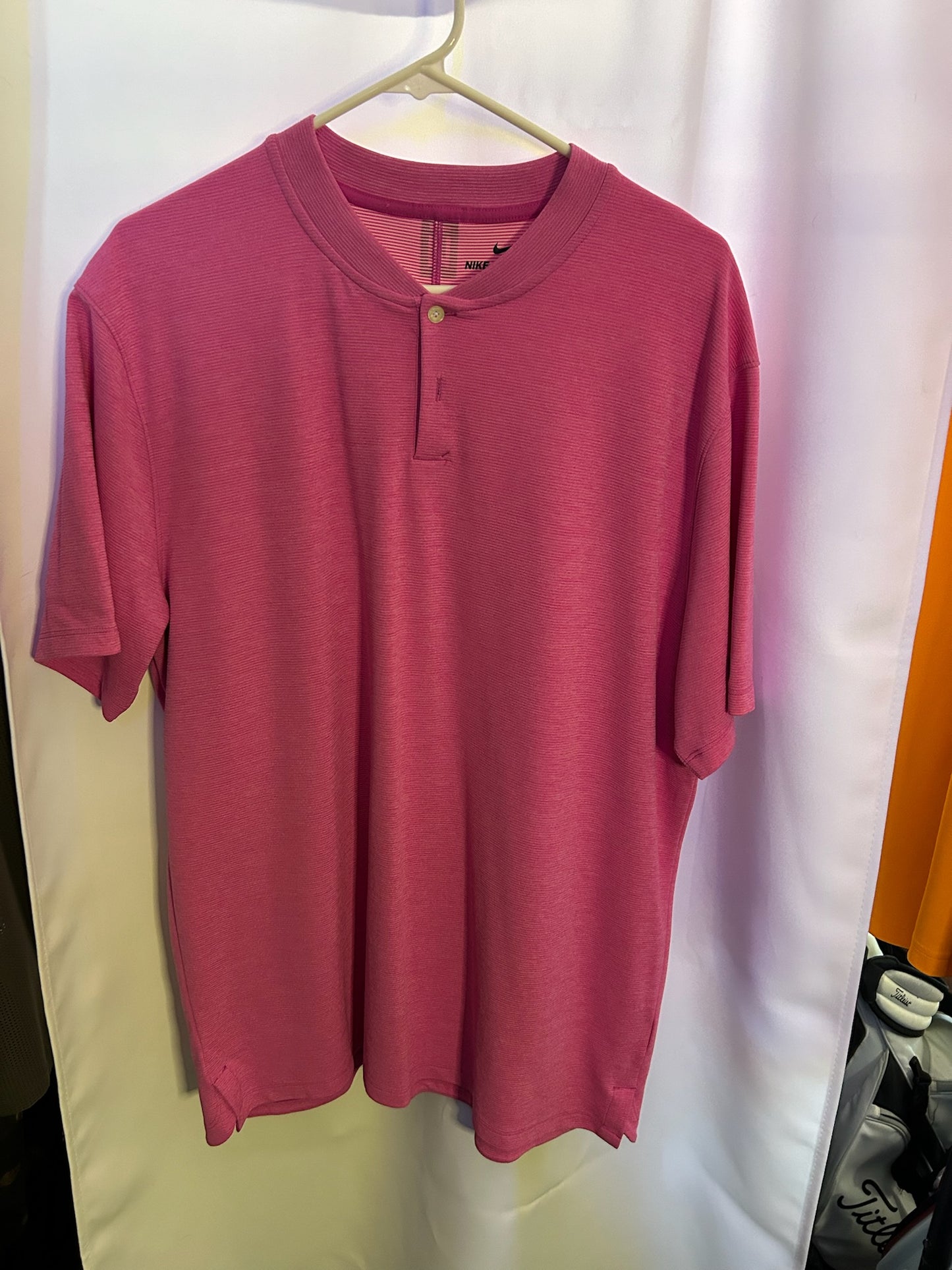 Nike Aeroreact Polo XL Pink Mock Neck