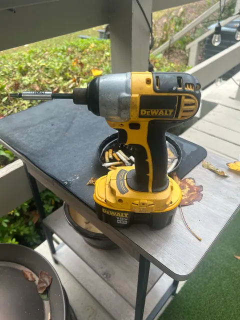 Recovered cordless impact driver awaiting evidence review